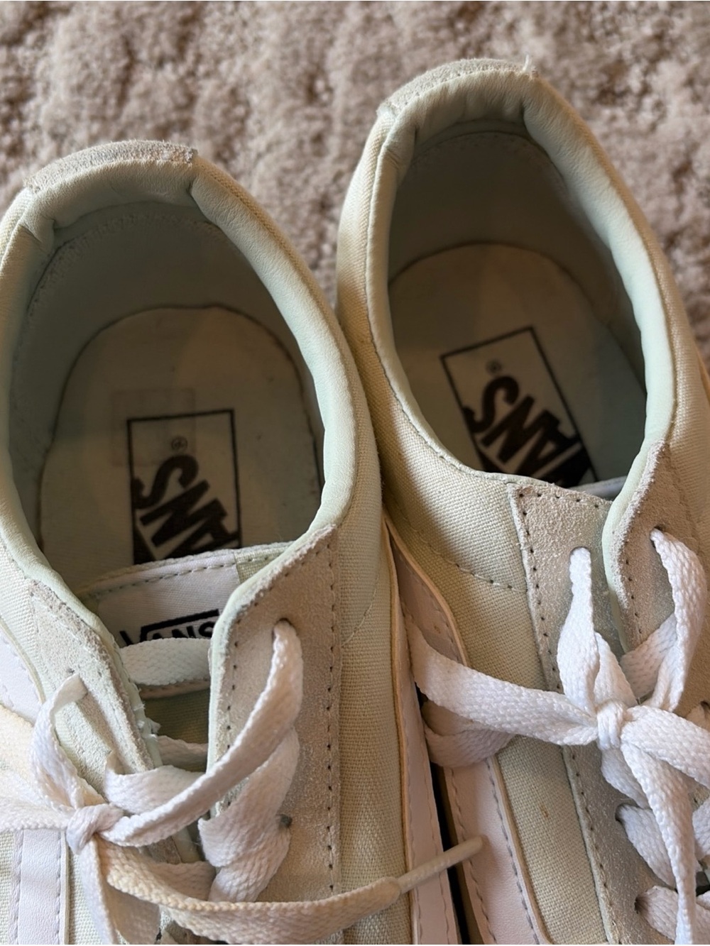 VANS Old Skool Low Top Lace Up Sneakers Light Green/ White Suede Women’s 9 Shoes - Picture 12 of 14